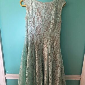 Mint Lace Fit-and-Flare Dress